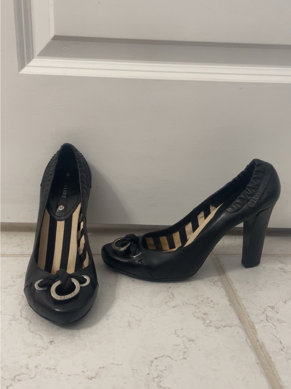 Celine Vintage Black Leather Pumps
